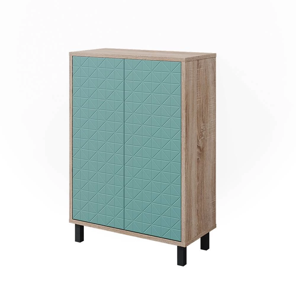 Midischrank in Mintgrün auf weißem Hintergrund