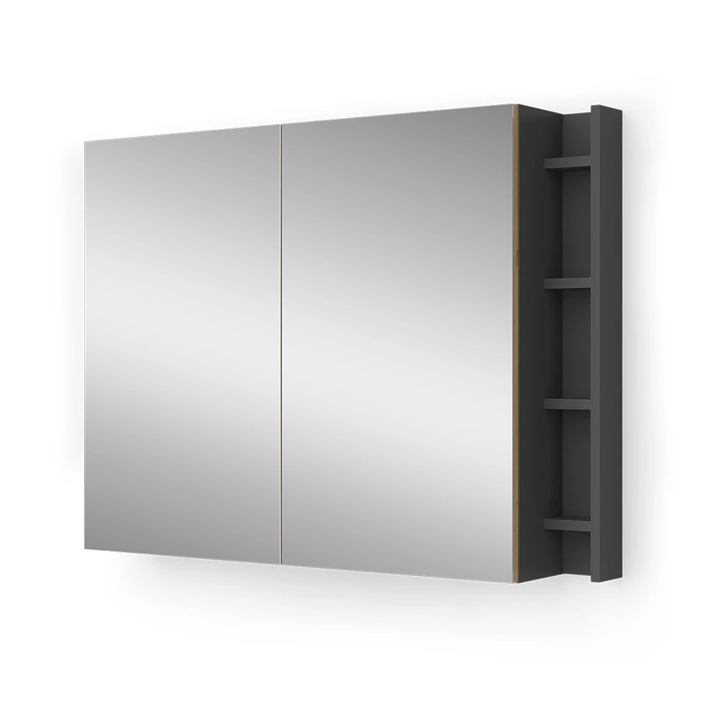 Armoire de toilette en Anthracite/Artisan sur fond blanc