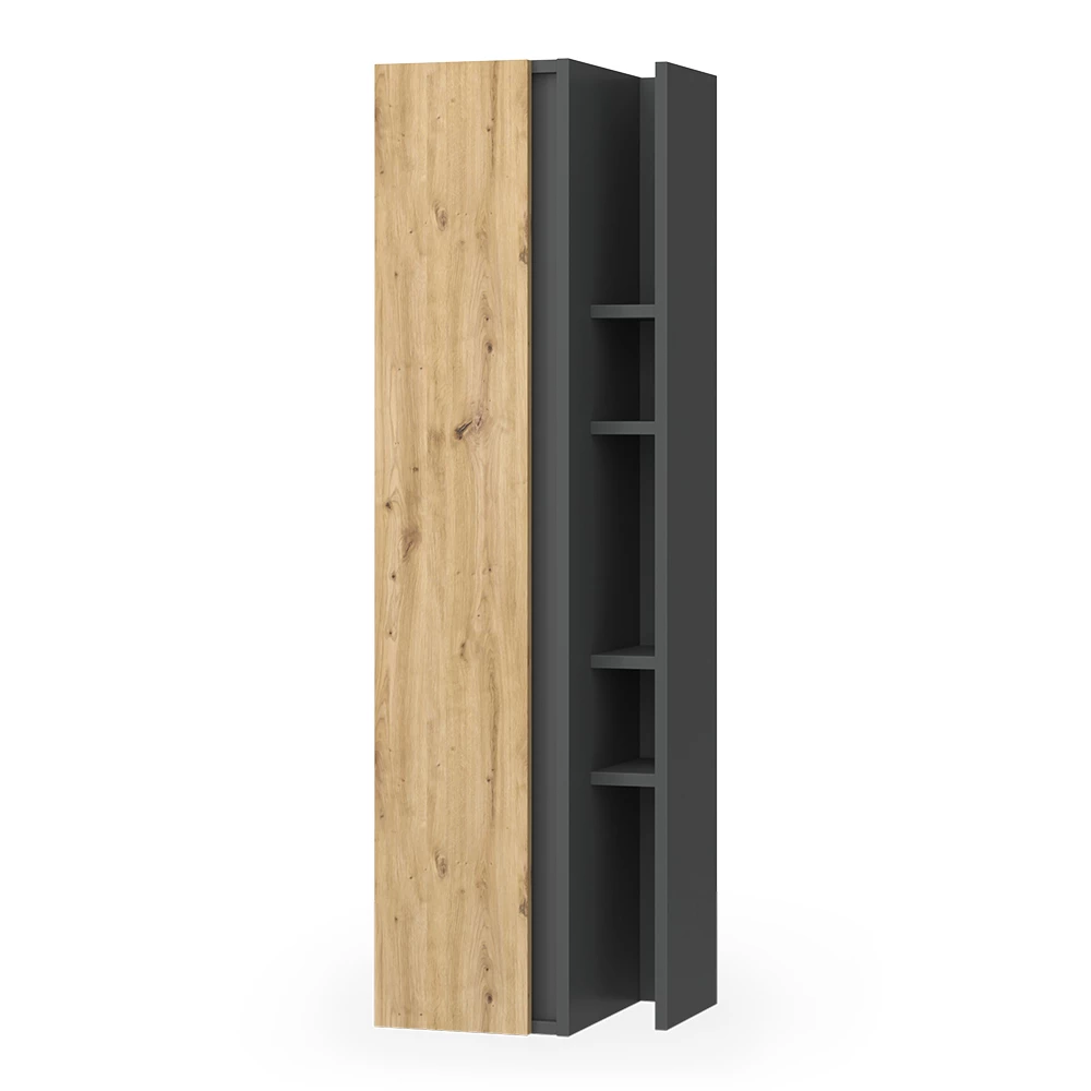 Badkamerkast in Antraciet/Artisan op een witte achtergrond