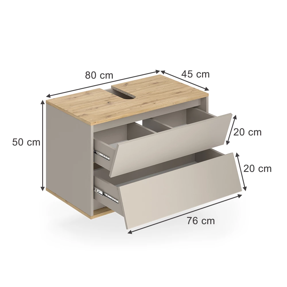 Dulap de bază pentru chiuvetă in Caşmir on white background