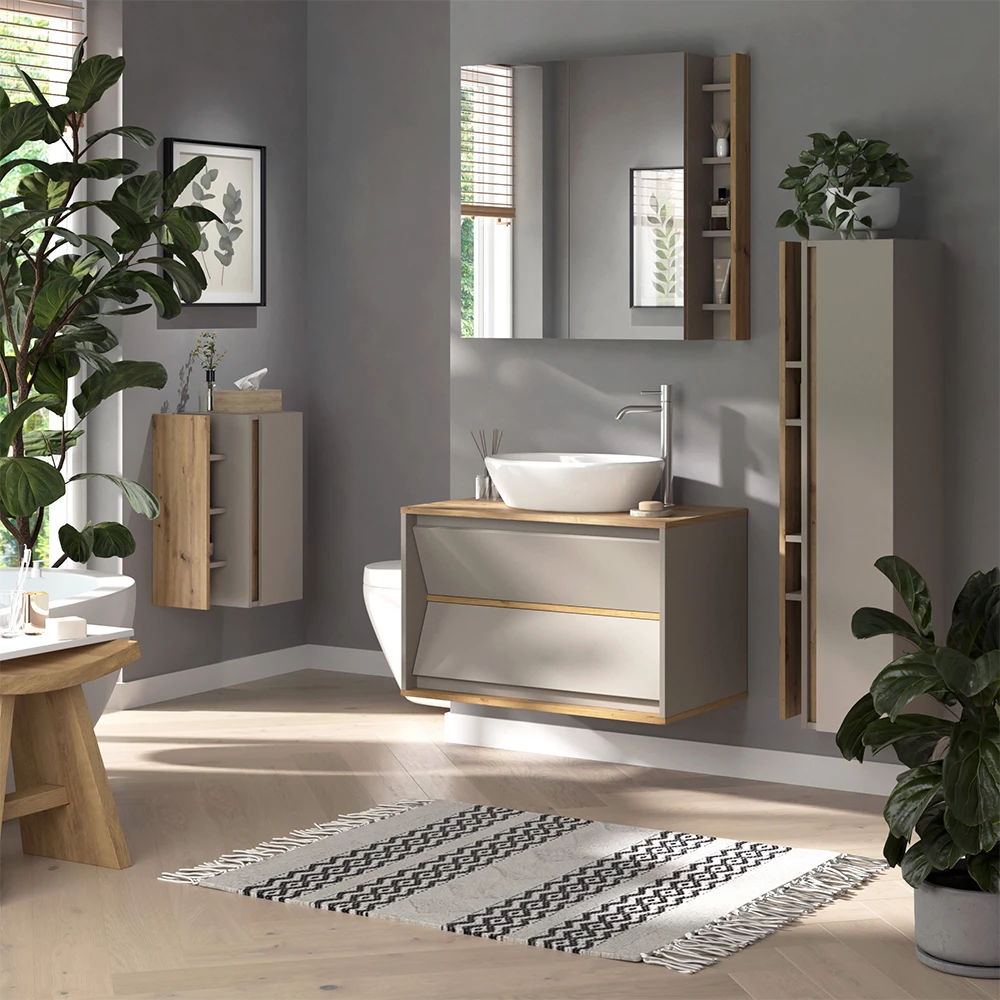 Badkamerspiegelkast Edelin Kasjmier 80 x 75 cm met planken Vicco