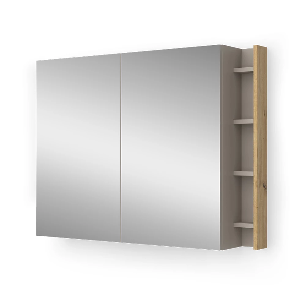 Badkamerspiegelkast in Kasjmier op een witte achtergrond