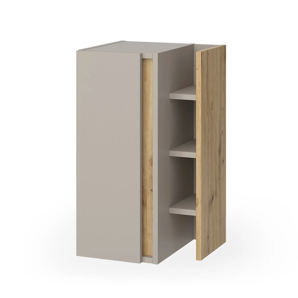 Halfhoge kast in Kasjmier op een witte achtergrond