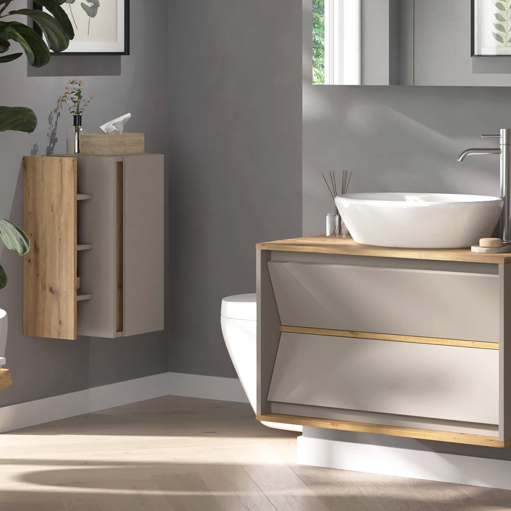 Close-up van Halfhoge kast in Kasjmier, met ontwerp- en oppervlakte-details