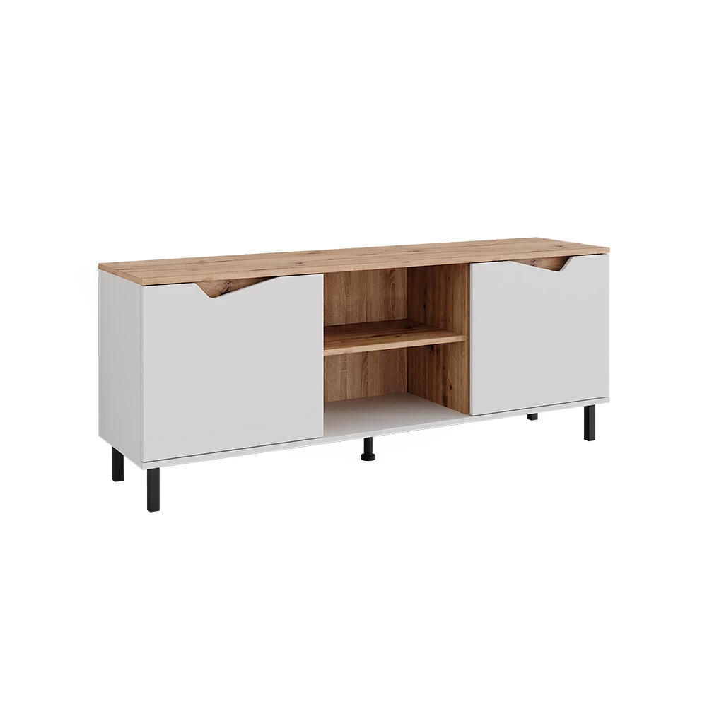 Lowboard Fehér/művészi színben fehér háttéren