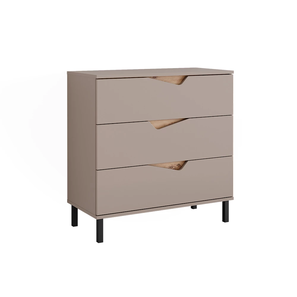 Sidebord i farven Greige/Artisan eg på hvid baggrund