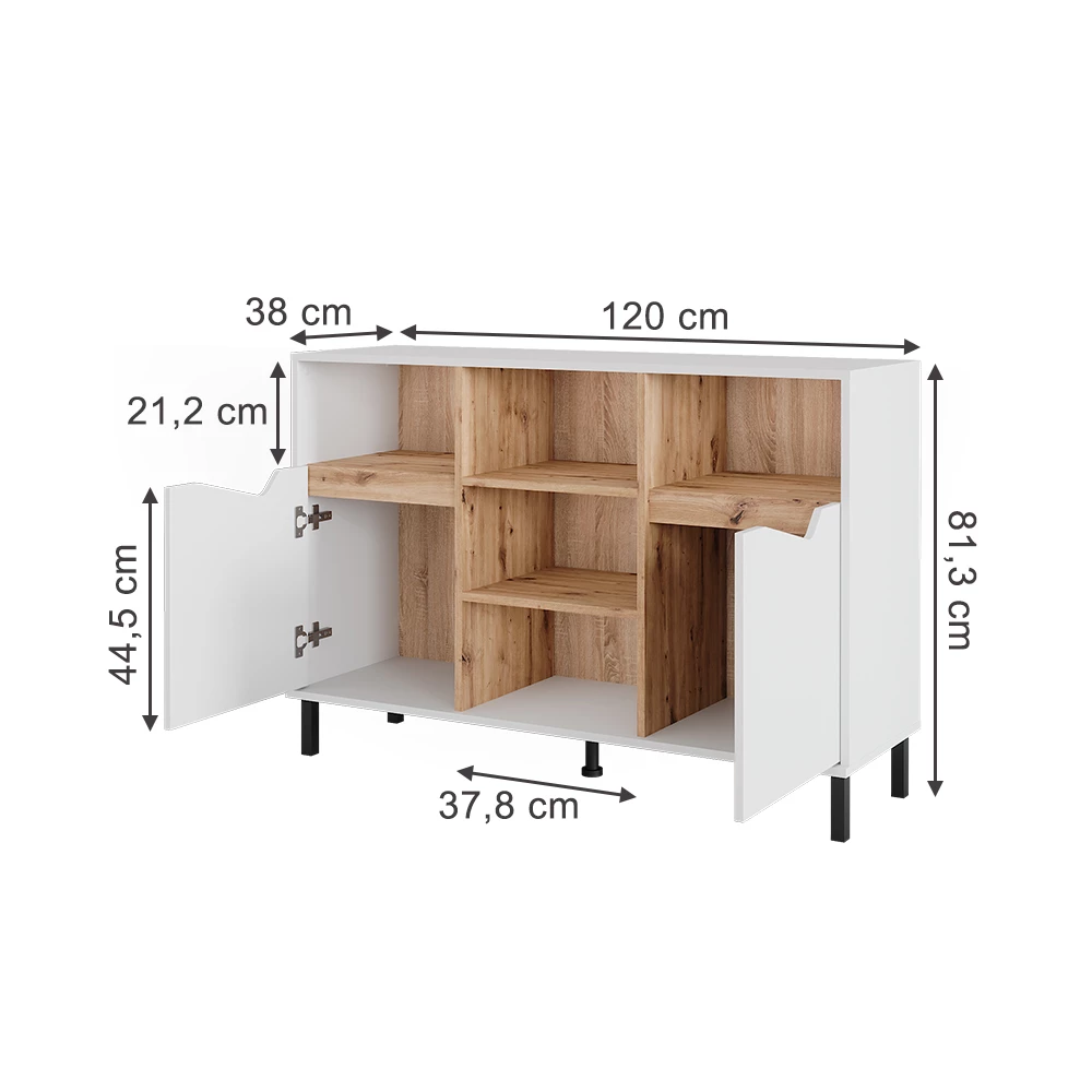 Comodă in Alb/Artisan on white background