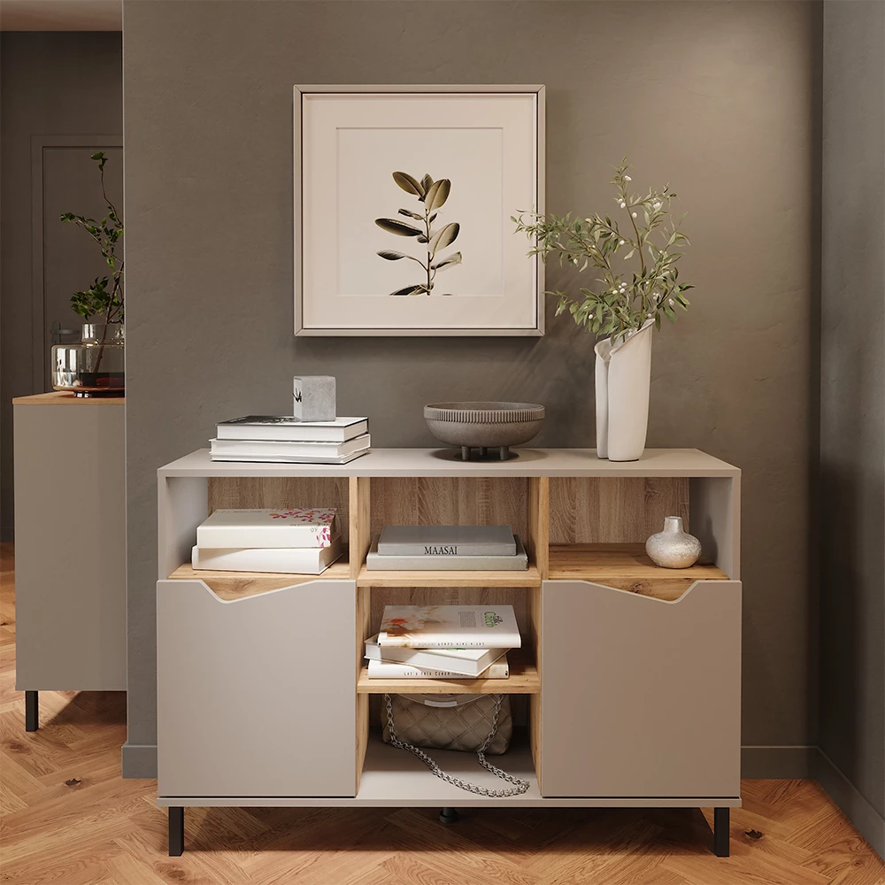 Kommode Marelle Greige/Artisan 120 x 81.3 cm mit 2 Türen Vicco