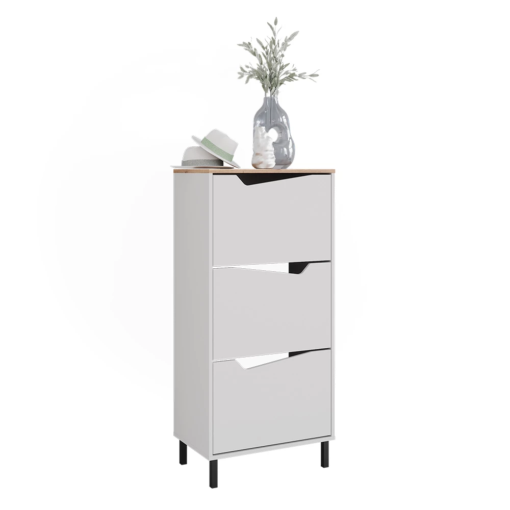 Skotipper i farven Hvid/Artisan på hvid baggrund med dekorative elementer