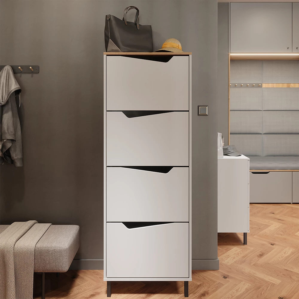 Skotipper i farven Hvid/Artisan, vist i et miljø med dekoration