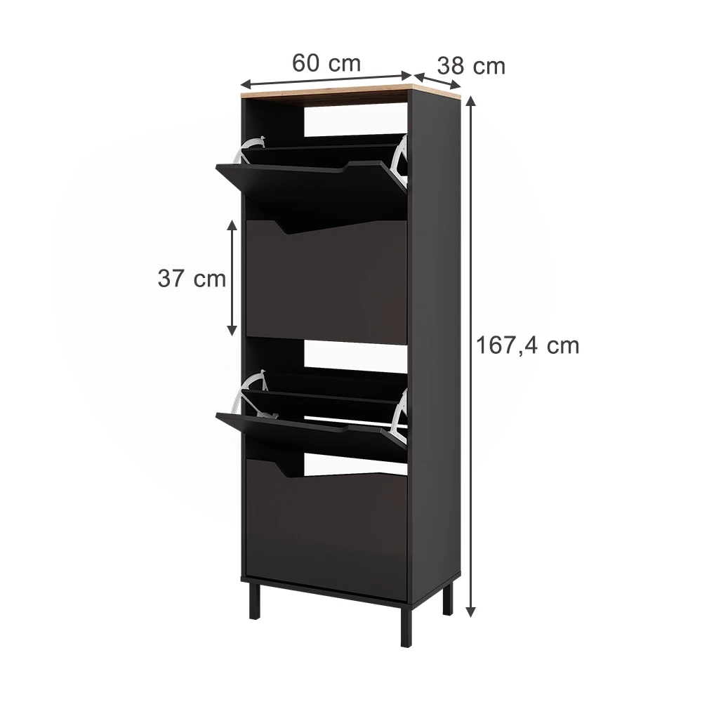 Schuhkipper in Anthrazit/Artisan auf weißem Hintergrund