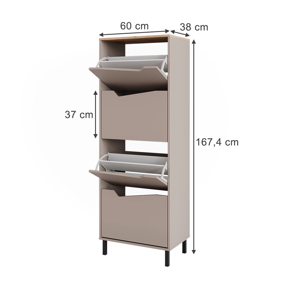 Schuhkipper in Greige/Artisan auf weißem Hintergrund