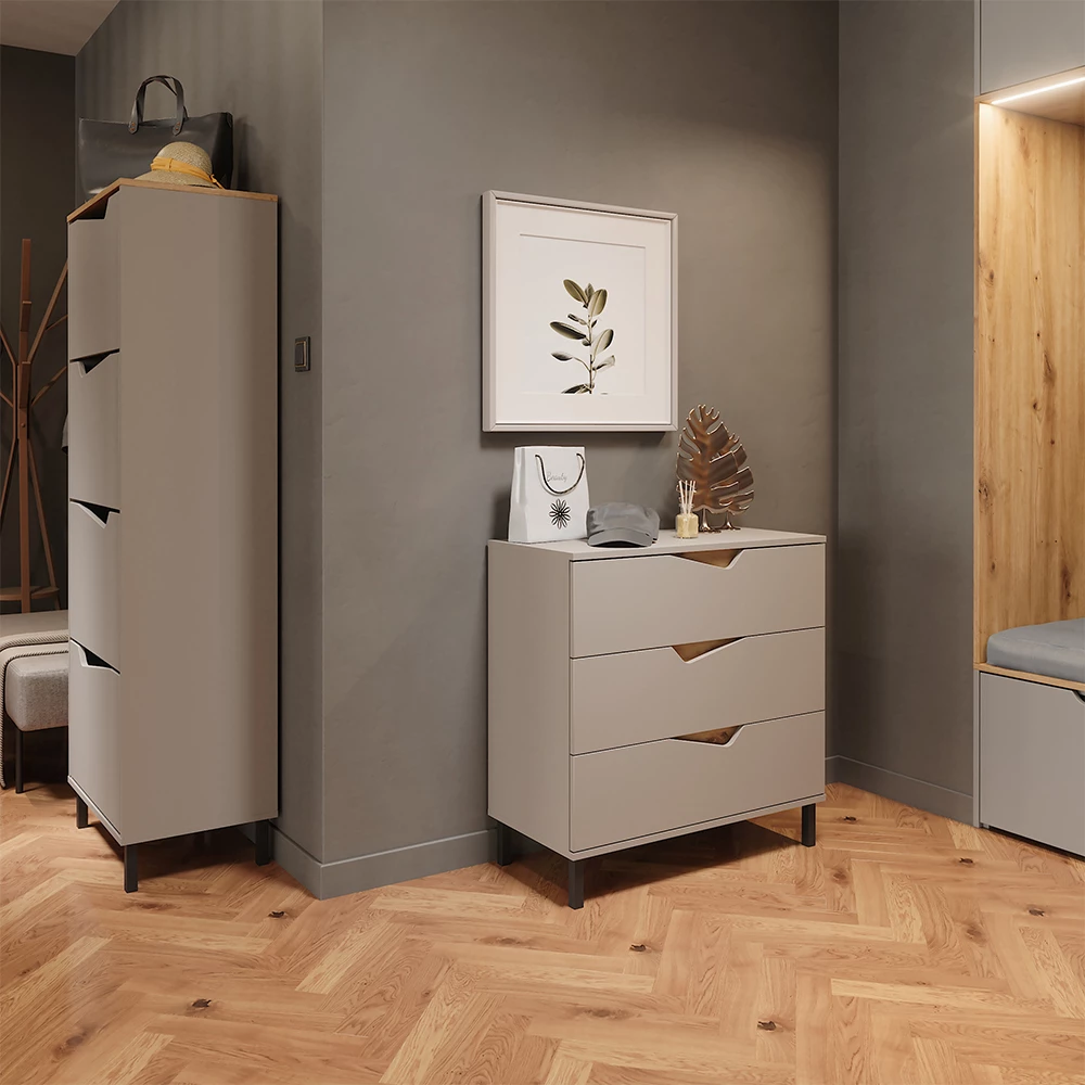 Skotipper Marelle Greige/Artisan eg 60 x 167.4 cm med 4 rum Vicco