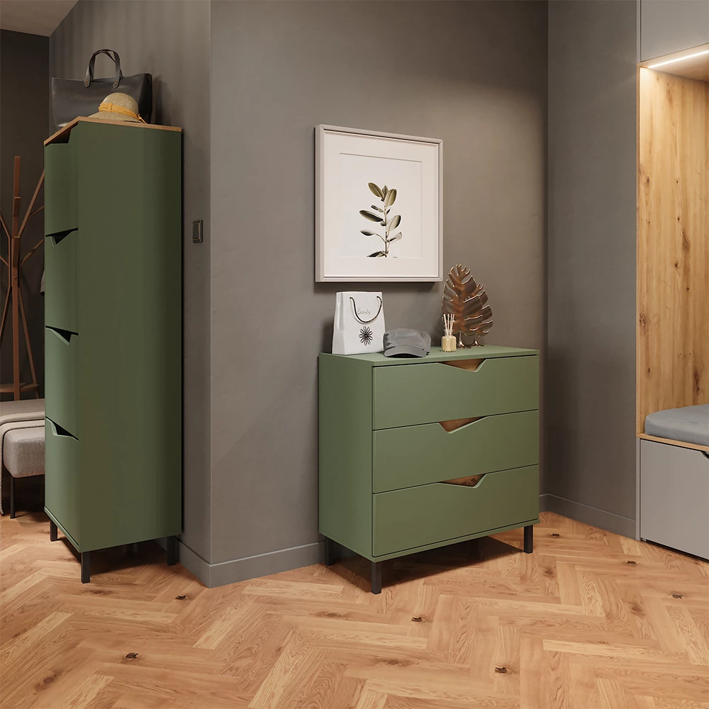 Skotipper Marelle Grøn/Artisan 60 x 167.4 cm med 4 rum Vicco