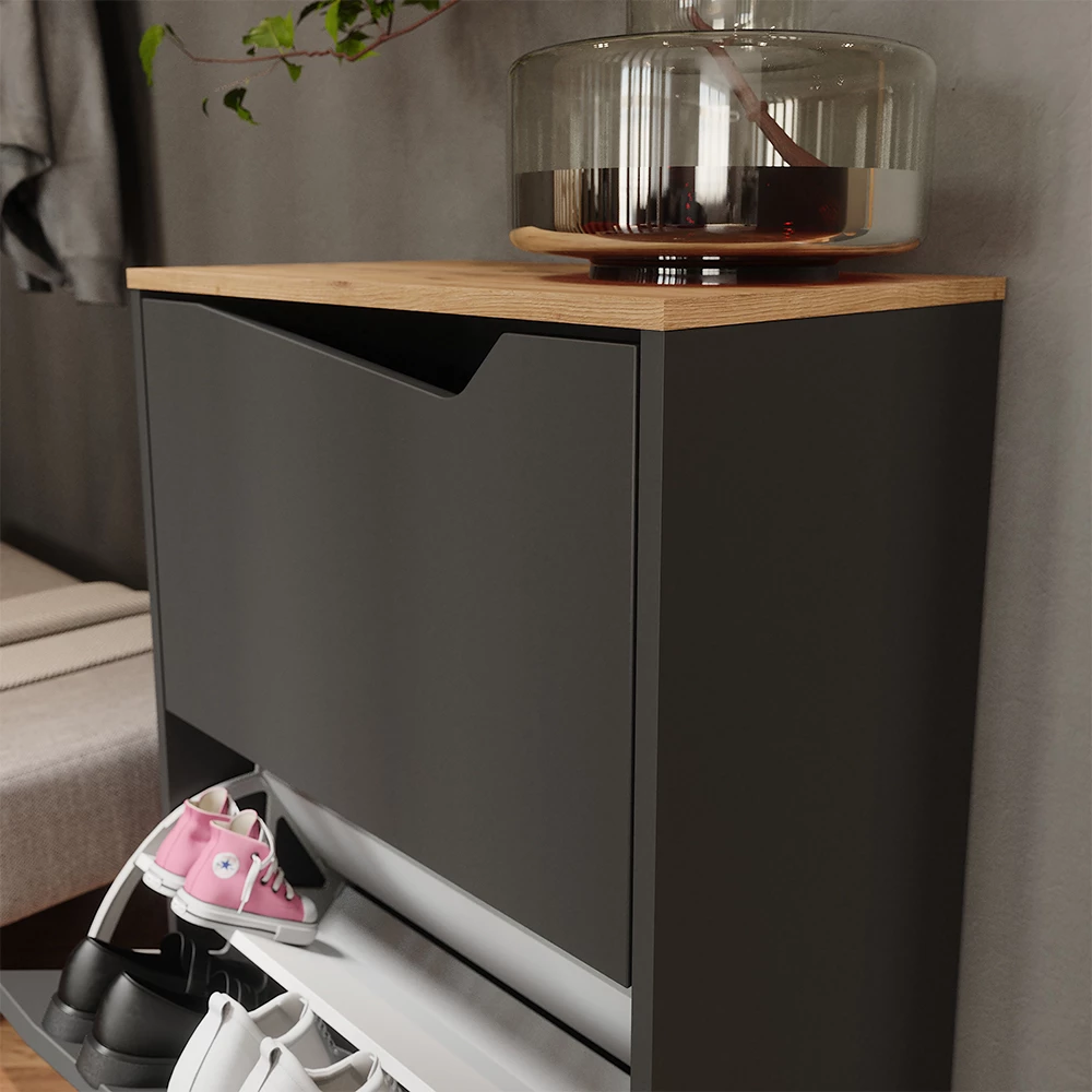 Nærbillede af Skotipper i farven Antracit/Artisan, der viser struktur/detaljer