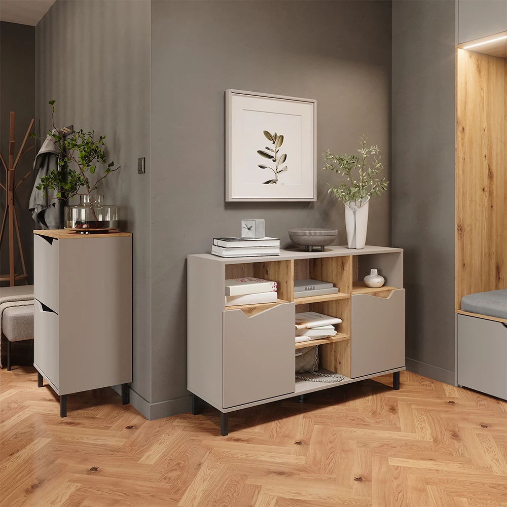 Skotipper Marelle Greige/Artisan eg 60 x 91.6 cm med 2 rum Vicco