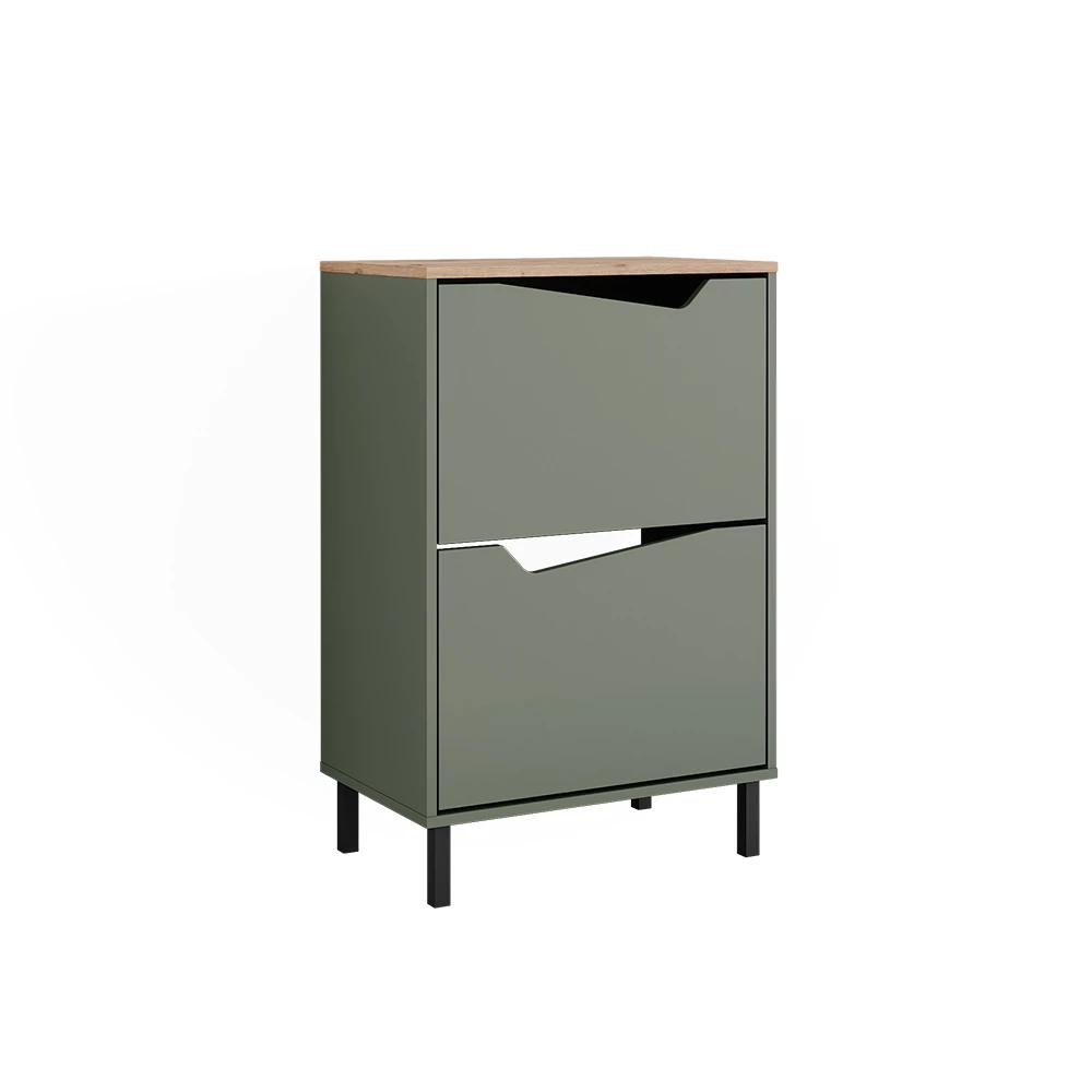 Skotipper i farven Grøn/Artisan på hvid baggrund