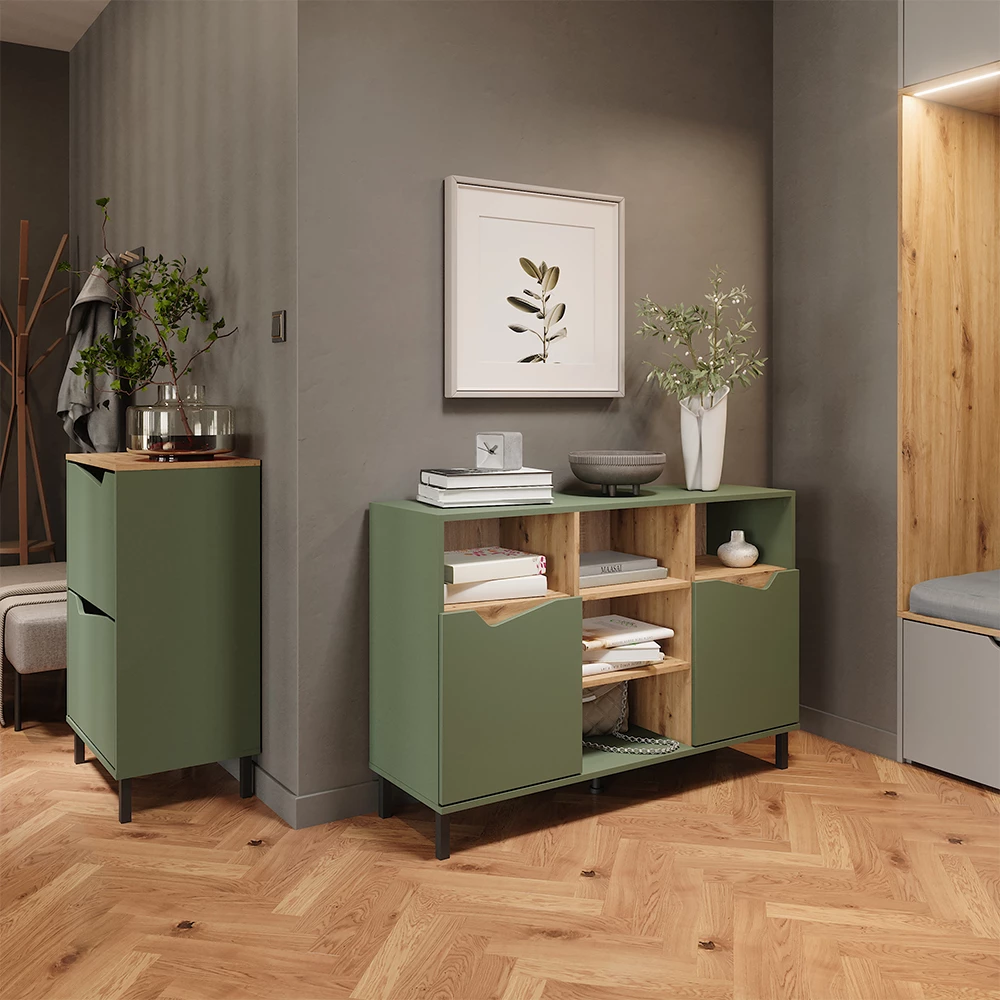 Skotipper Marelle Grøn/Artisan 60 x 91.6 cm med 2 rum Vicco