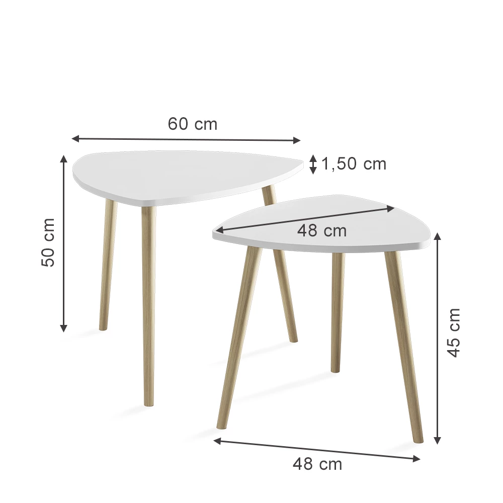 Tavolino da caffè in Bianco/Sonoma on white background