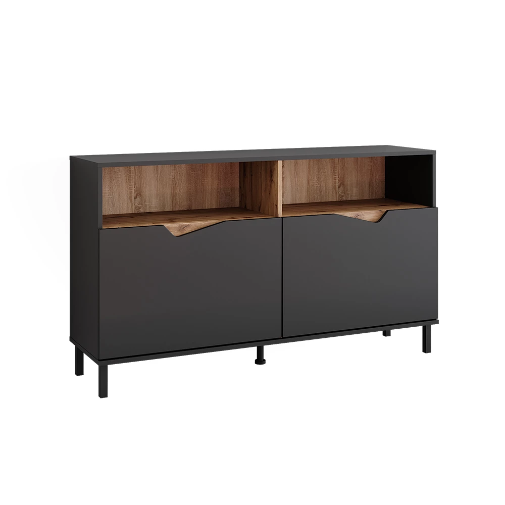 Sideboard i farven Antracit/Artisan på hvid baggrund