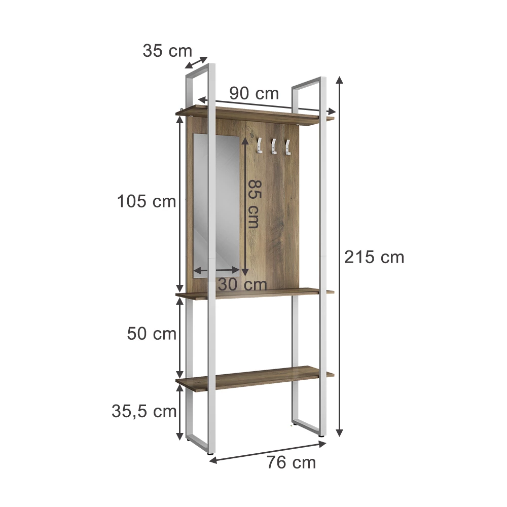 Šatníková skriňa in Rustikálny dub on white background