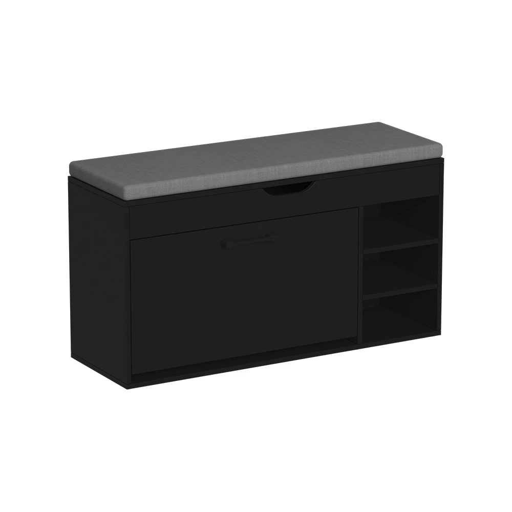 Skobänk in Svart/Grå on white background