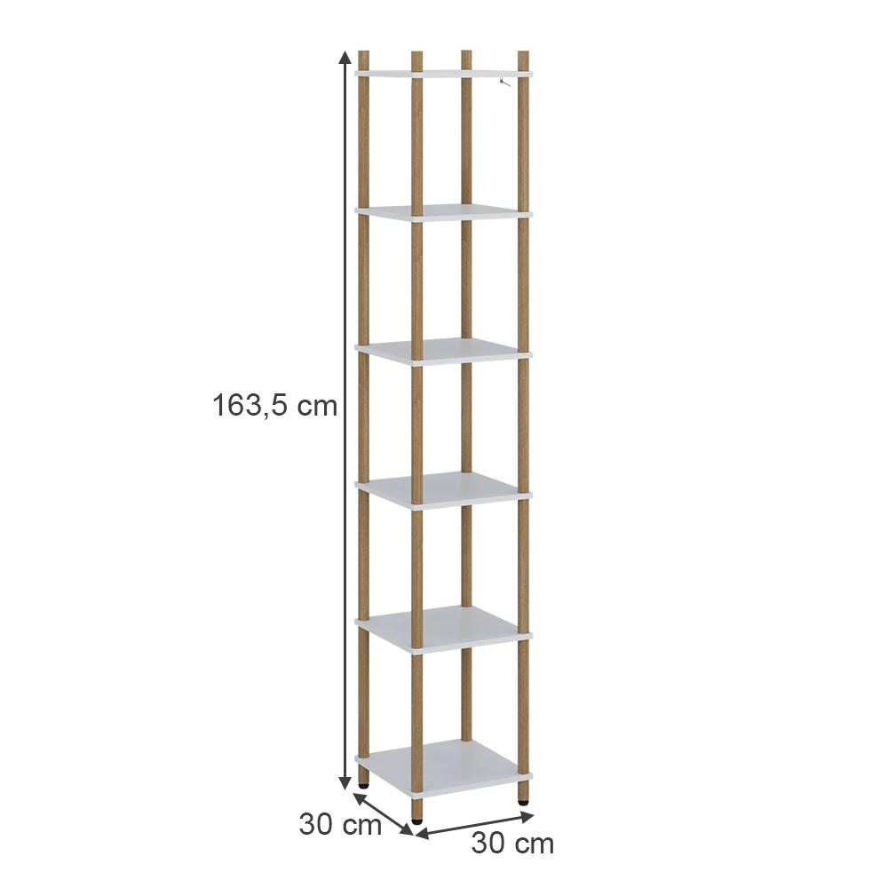 Libreria in Bianco/pino on white background