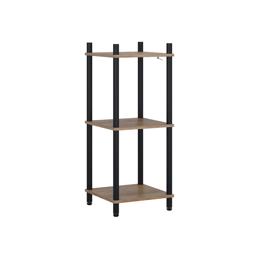 Libreria in Quercia dorata/antracite on white background