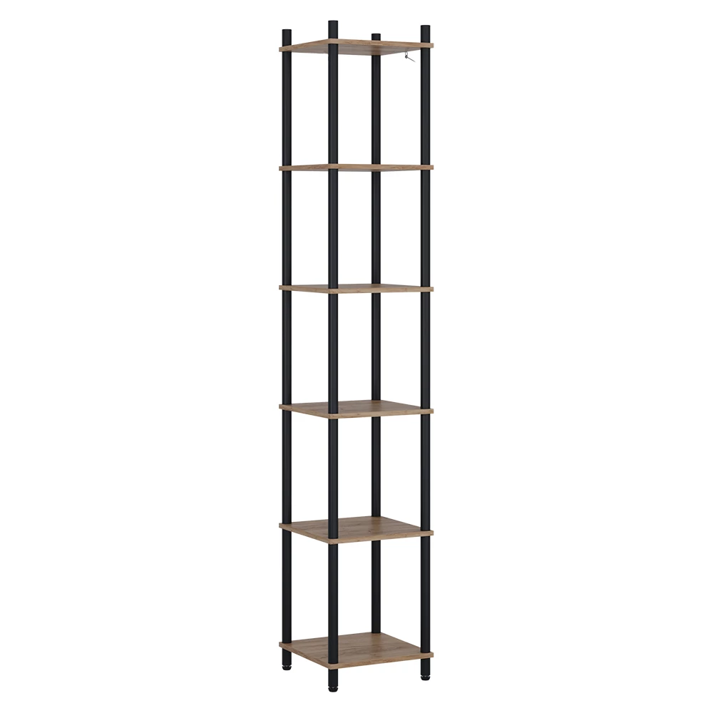 Libreria in Quercia dorata/antracite on white background