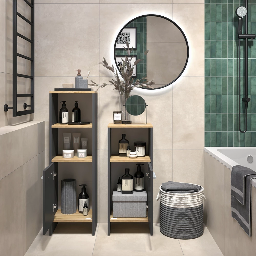 Badmöbel-Set Karli Anthrazit 2 Teile Vicco