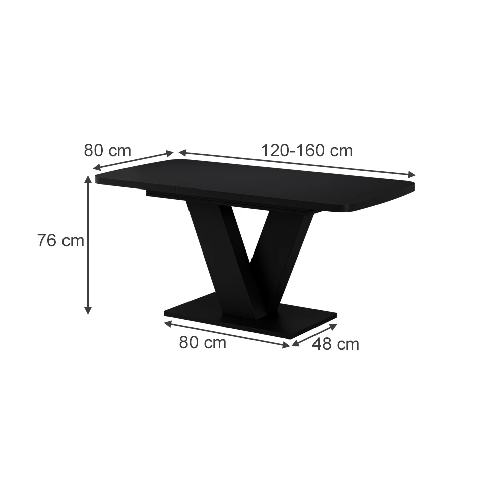 Matbord in Svart on white background