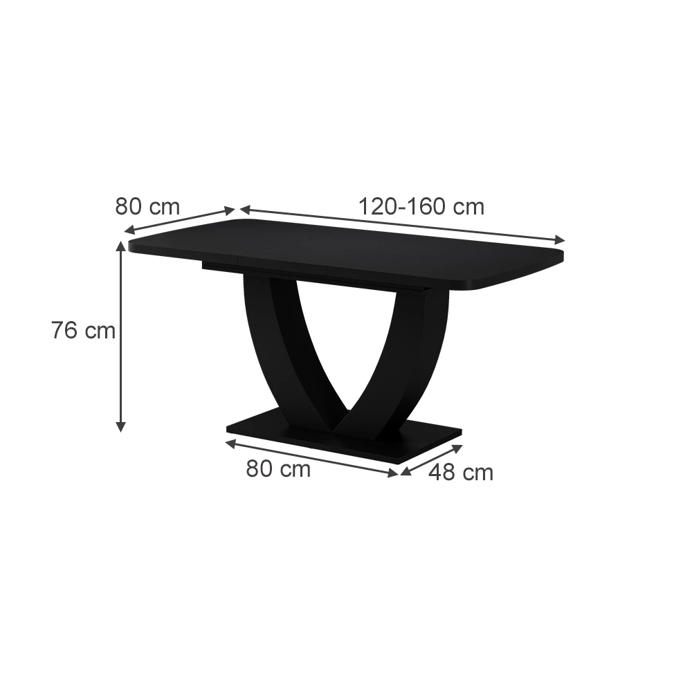 Matbord in Svart on white background