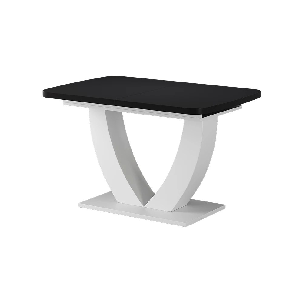 Dining table in Black/white on white background