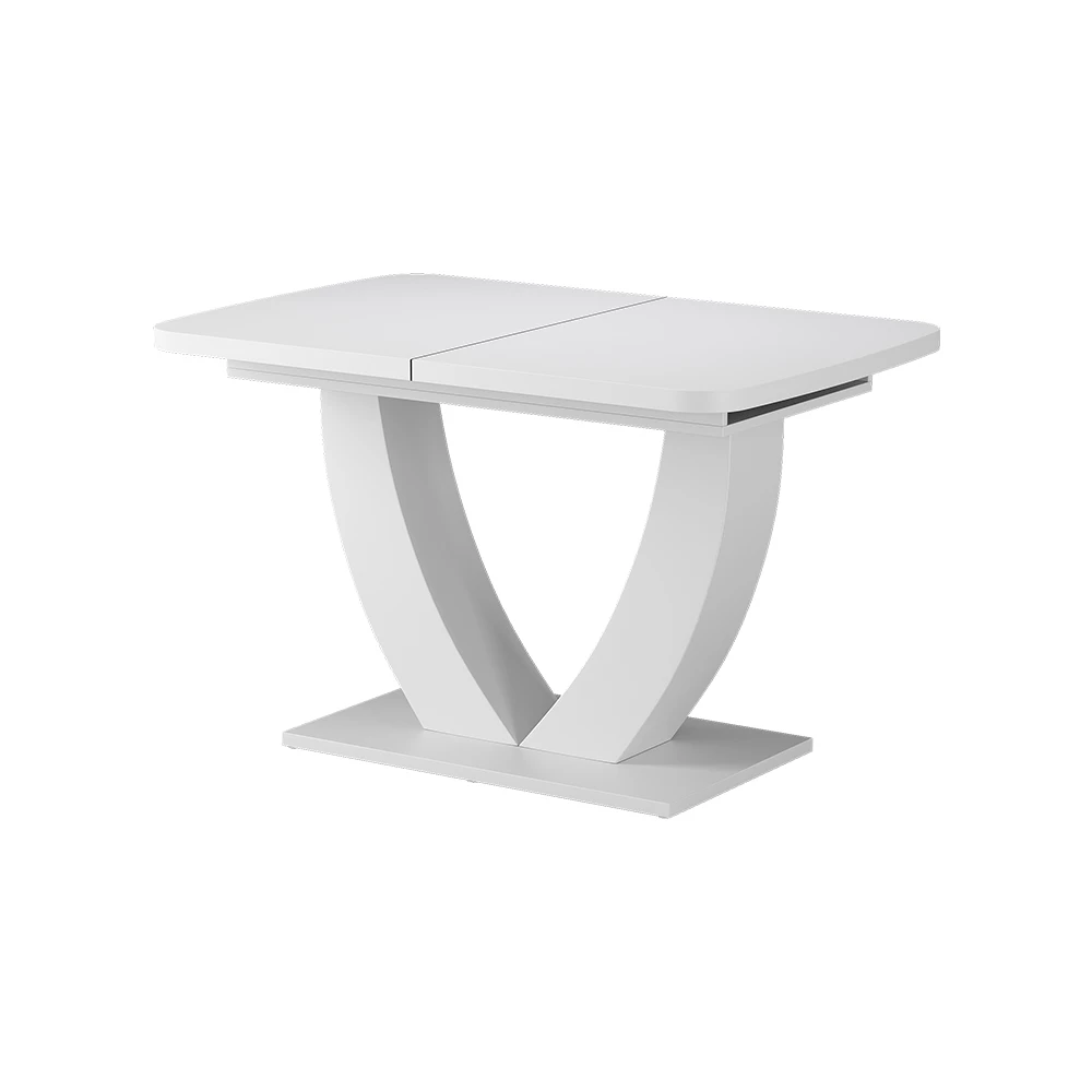Dining table in White on white background