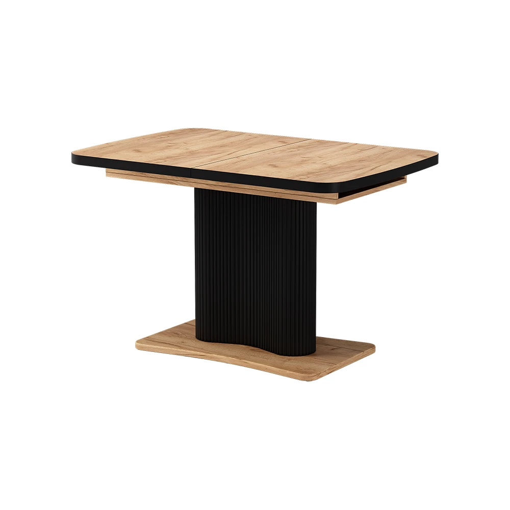 Dining table in Black/oak on white background