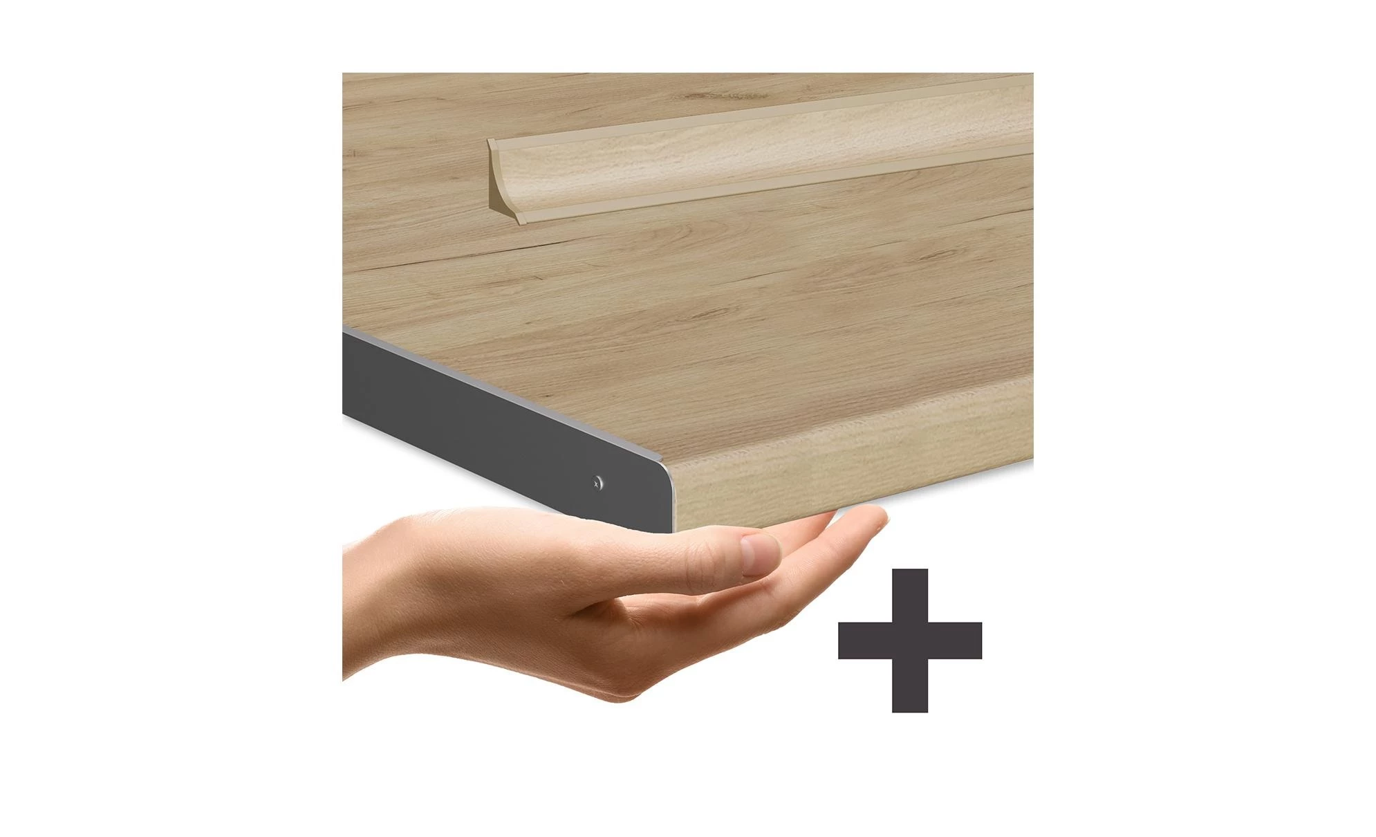 Küchenzeile R-Line Goldkraft Eiche/Weiß 300 cm AP Eiche livinity®