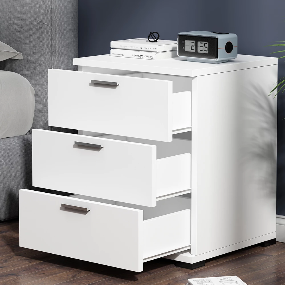 Close-up of Yöpöytä in Valkoinen, showing texture/details