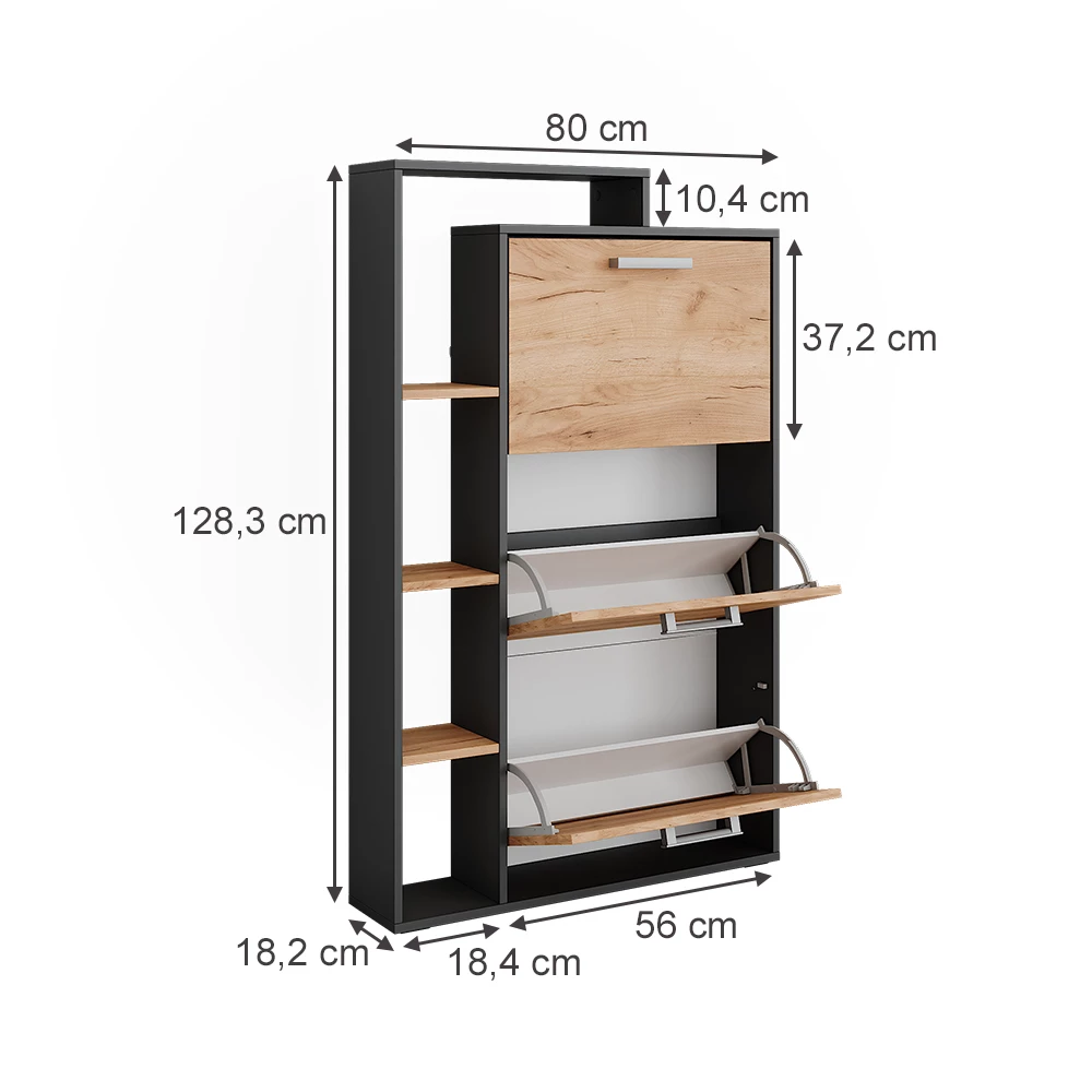 Skotipper i farven Guld power eg/antracit på hvid baggrund