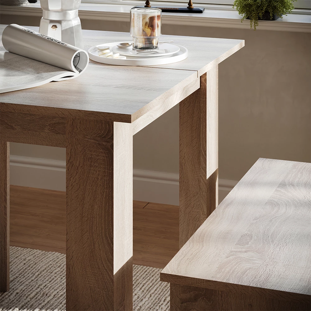 Close-up of Dining table set in Sonoma, showing texture/details