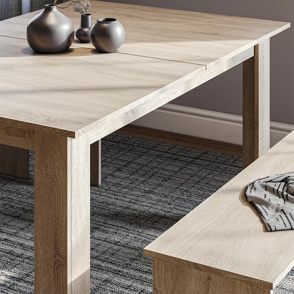 Close-up of Dining table set in Sonoma, showing texture/details