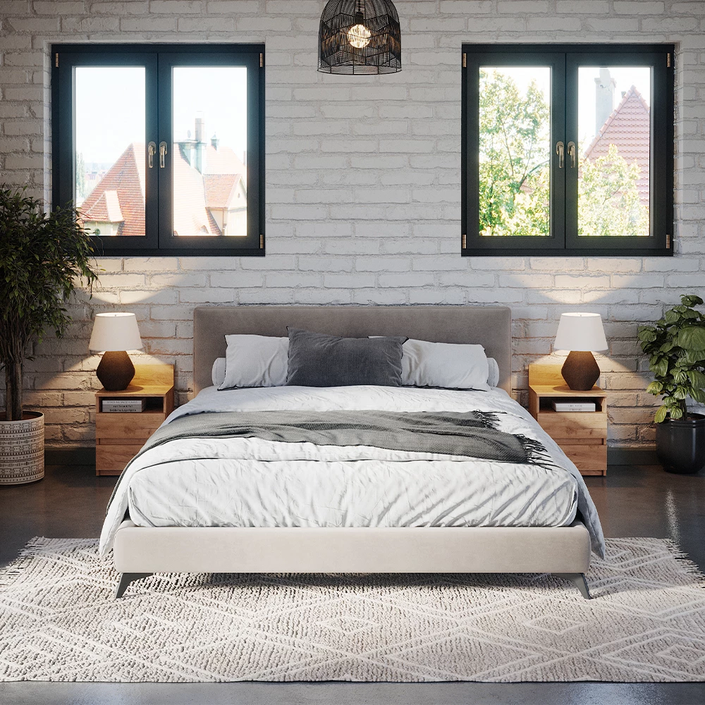 Nachttisch Monty Goldkraft Eiche 2er Set livinity®