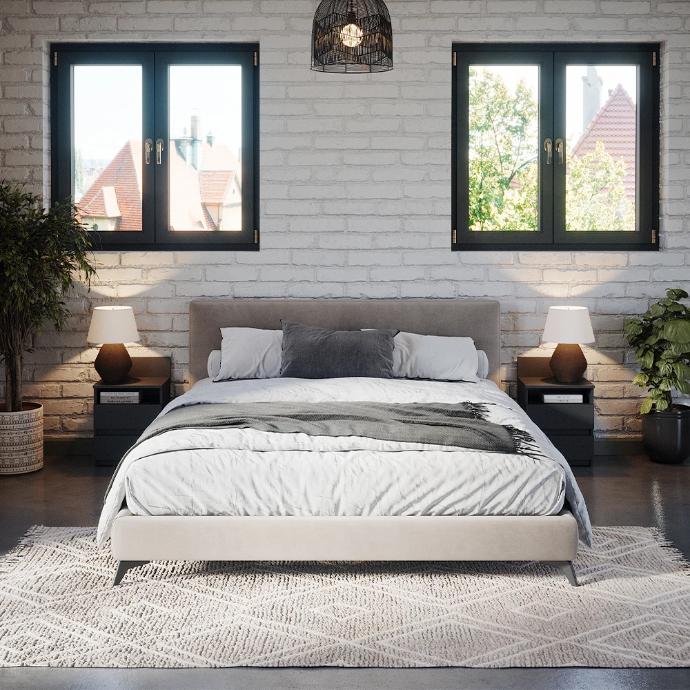 Nachttisch Monty Schwarz 2er Set livinity®