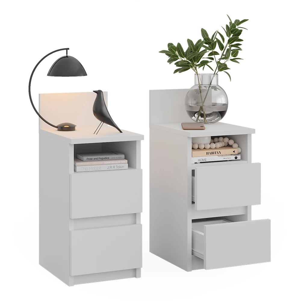 Nachttisch Monty Weiß 2er Set Vicco | Weiß | 2er Set