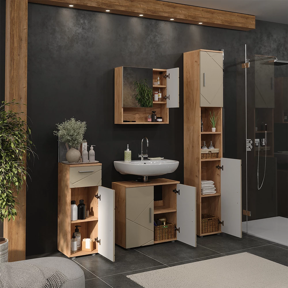 Badkamermeubelset Irma Beige 4 delen Vicco