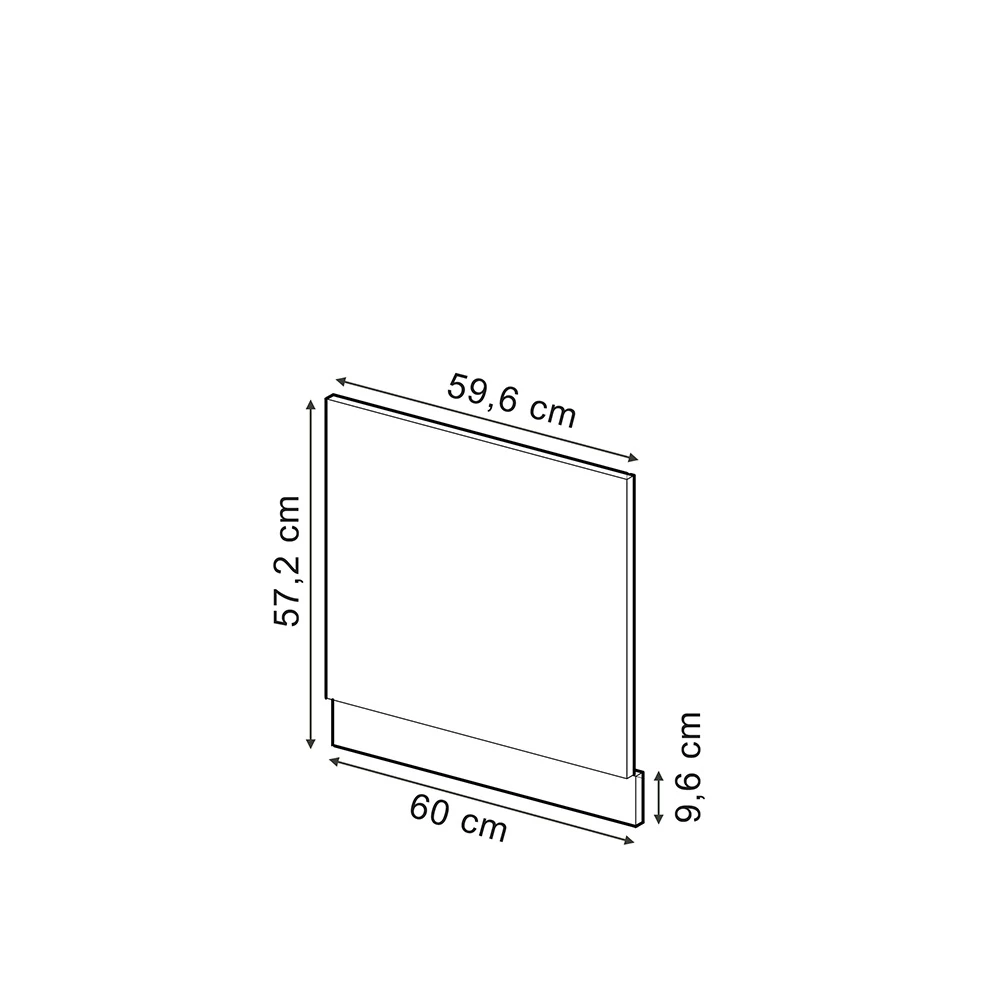 Frontpaneel in Wit Landhuis on white background with visible dimensions