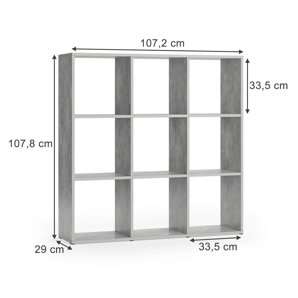 Room divider in Grey on white background with visible dimensions