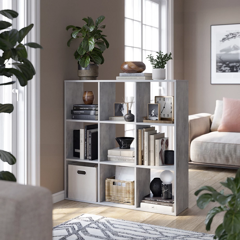 Room divider in Grey shown in ambient setting with decoration