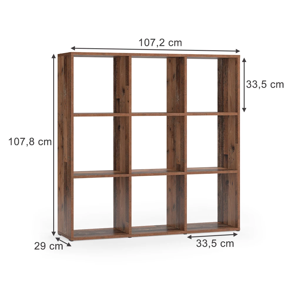 Rumdivider i farven Antik træ på hvid baggrund