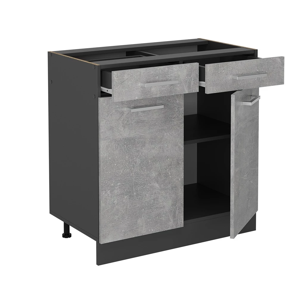 Close-up of Keukenonderkast in Beton, showing texture/details