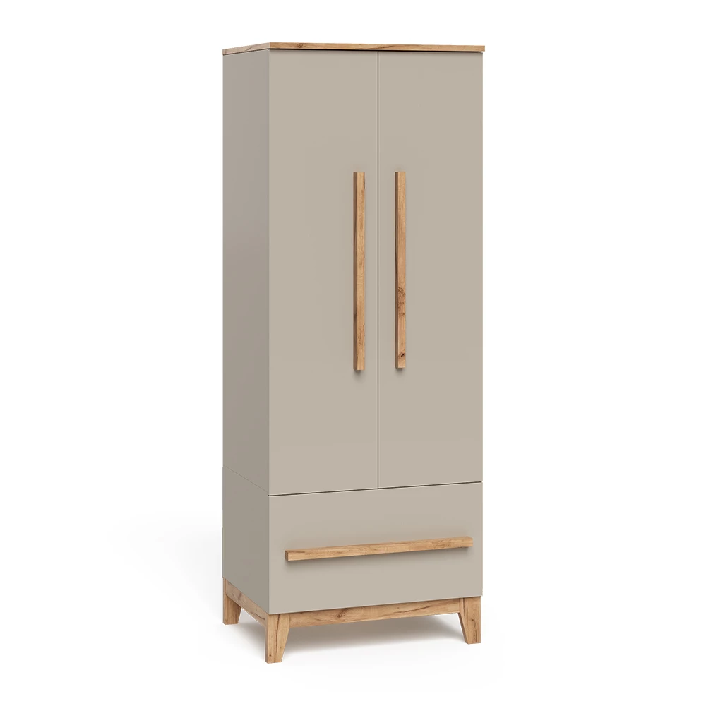 Kinderkleiderschrank in Cashmere/Artisan auf weißem Hintergrund